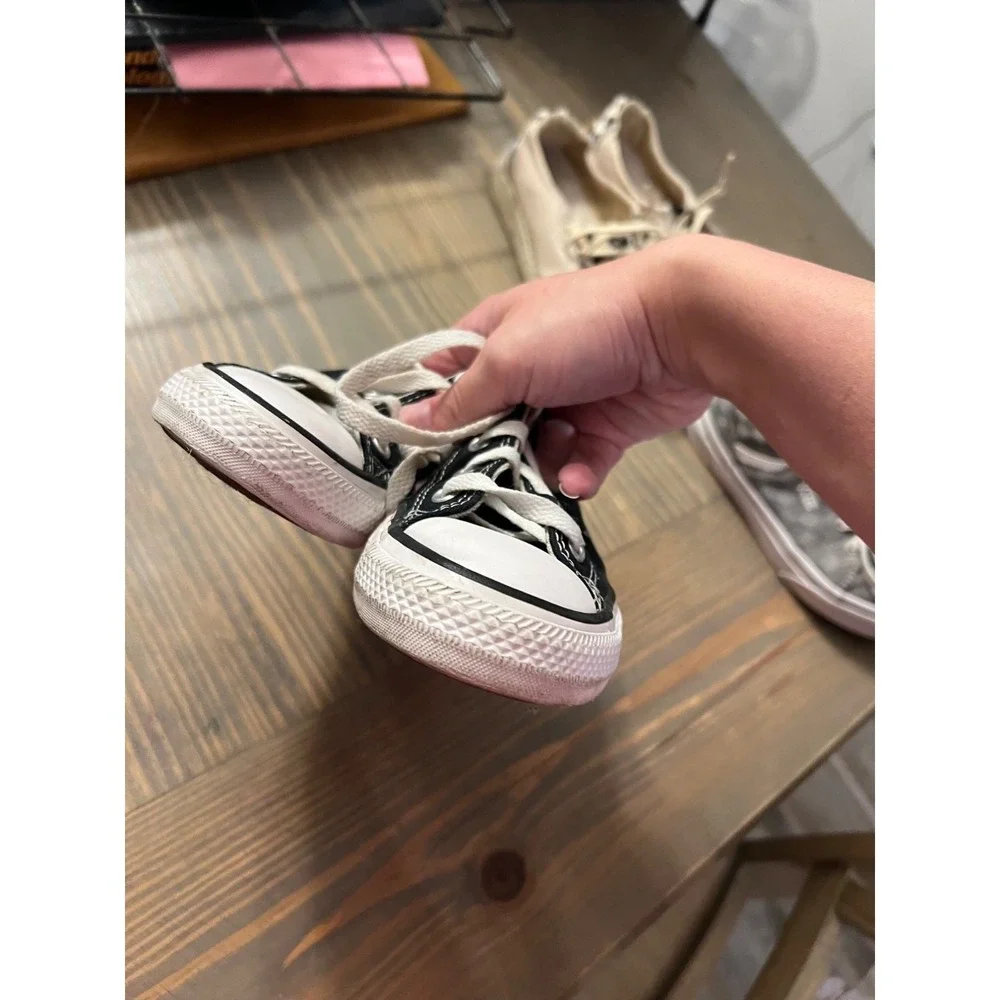 Converse All Star Black Low Top Youth Shoes 13.5 Classic Canvas‎ Skater Retro